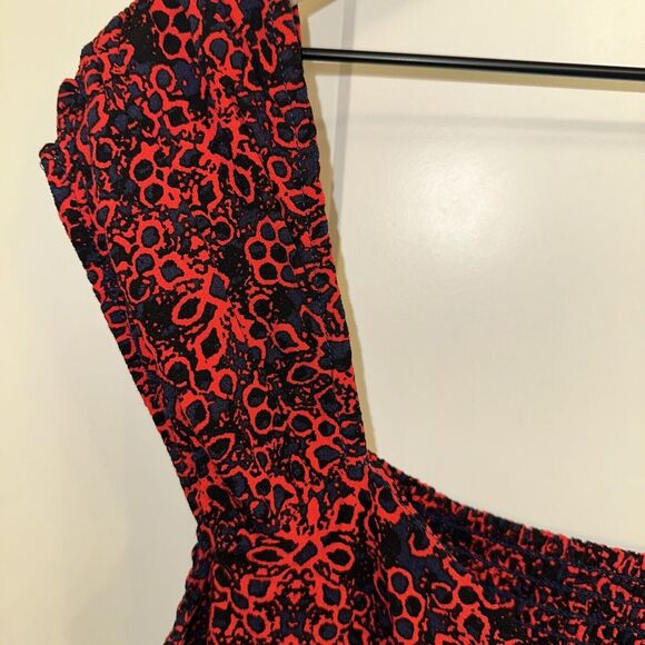 NWT Free People Tabitha Mini Dress Black Combo Red Sze Women Large Casual Eyelet - Picture 9 of 14